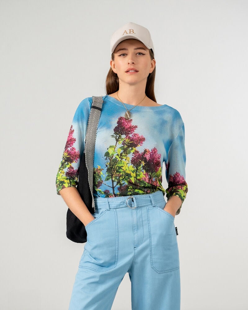 t-shirt Lila en soie et lin